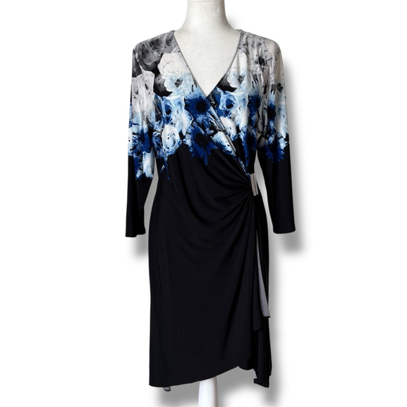Calvin Klein Dresses & Skirts - Calvin Klein Floral Faux Wrap Dress L